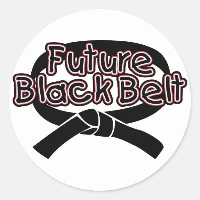 Future Black Belt  (red) Classic Round Sticker (Front)