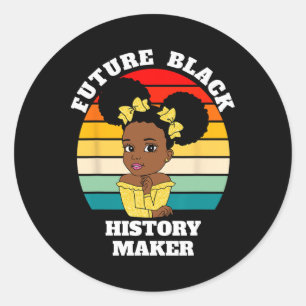 Future Black History Maker Juneteenth Hbcu Afro Gi Classic Round Sticker