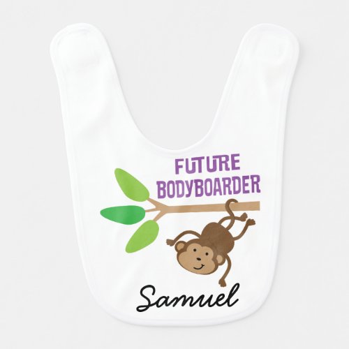 Future Bodyboarder Personalized Baby Bib