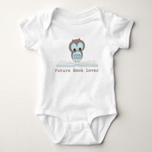 Future Book Lover Baby Boy Cute Owl Shirt