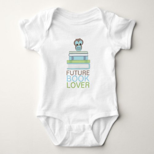 Future Book Lover Baby Boy Cute Owl Shirt