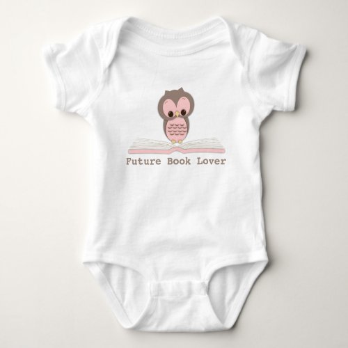 Future Book Lover Baby Girl Cute Owl Shirt