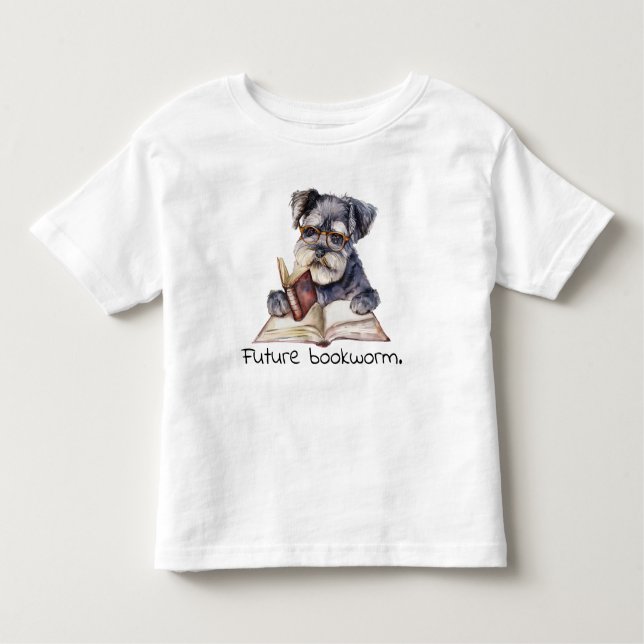 Future Bookworm Dog Reading Baby  Toddler T-shirt (Front)