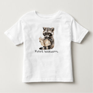 Future Bookworm Raccoon Reading Baby Toddler T-shirt