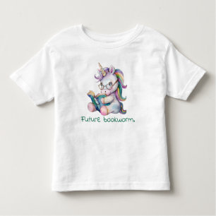 Future Bookworm Unicorn Reading Baby Toddler T-shirt