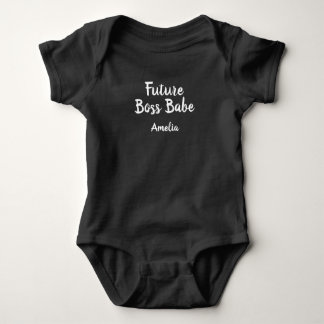 Future Boss Babe Personalized Baby Black Bodysuit