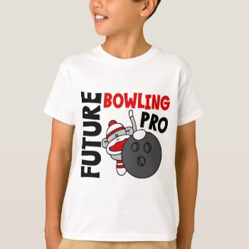 Future Bowling Pro Sock Monkey T-shirt by LifesInk at Zazzle