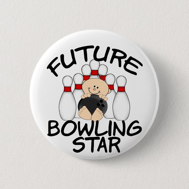 Future Bowling Star Pinback Button (Front)