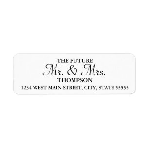 Future Bride and Groom Wedding Return Label