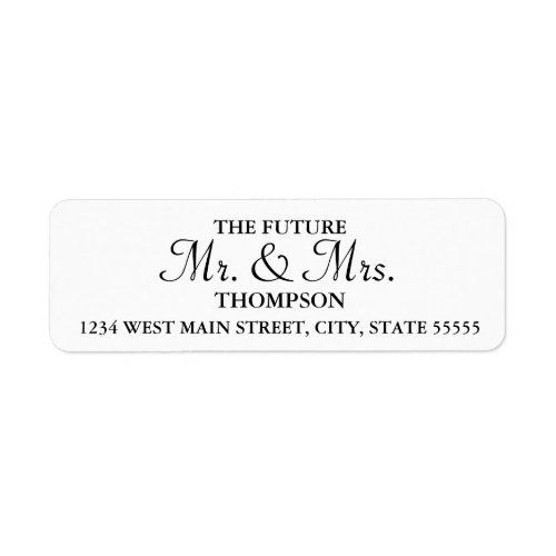 Future Bride and Groom Wedding Return Label