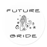 Future Bride in Gown Classic Round Sticker