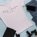 Future Bride Mrs Custom Name Bachelorette T-Shirt<br><div class="desc">Get ready to celebrate your upcoming nuptials in style with our Bridal future Mrs Custom Name Bachelorette T-Shirt! This is not just any ordinary shirt - it's a statement piece that will make you the center of attention everywhere you go. Made from high-quality, soft and breathable fabric, this t-shirt ensures...</div>