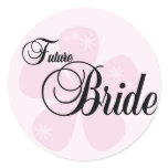 Future Bride Pink Flower Tshirts and Gifts Classic Round Sticker