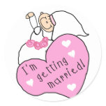 Future Bride with Heart Tshirts and Gifts Classic Round Sticker