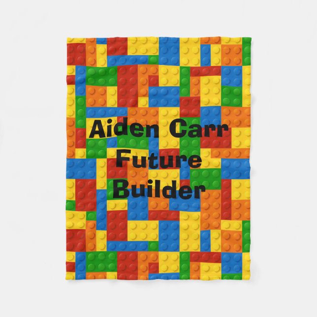 Future Builder Blocks - Fleece Baby Blanket (Front)