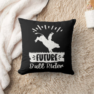 Future Bull Rider Bull Riding Rodeo Gifts Ideas Throw Pillow