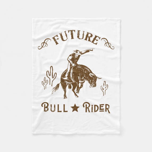 Future Bull Rider Cowboy Western Men Fleece Blanket (Front)