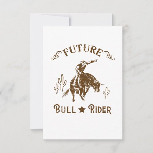 Future Bull Rider Cowboy Western Men RSVP Card
