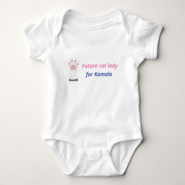 Future cat ladies supporting Kamala Harris Baby Bodysuit (Front)