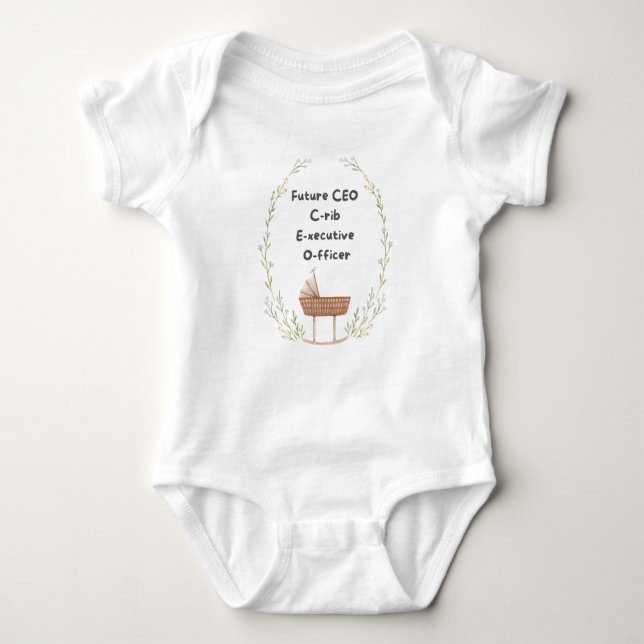 💼👶✨"Future CEO: Crib Executive Officer" Baby Bodysuit (Front)