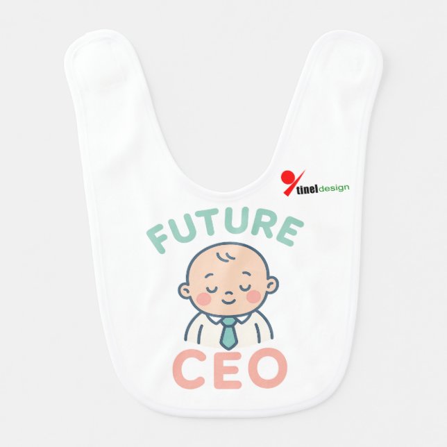 "Future CEO" Cute Baby Boss Executive Bib (Front)