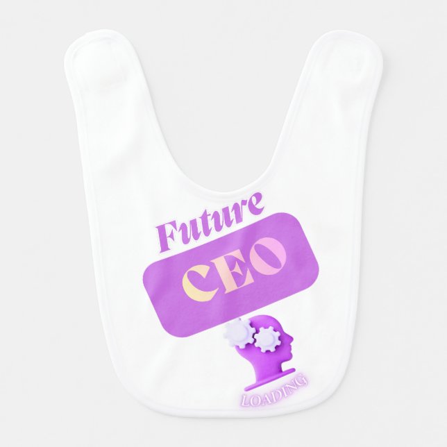Future CEO LOADING Baby Bib (Front)