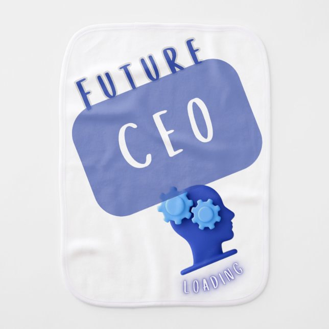 Future CEO loading Baby Burp Cloth (Front)