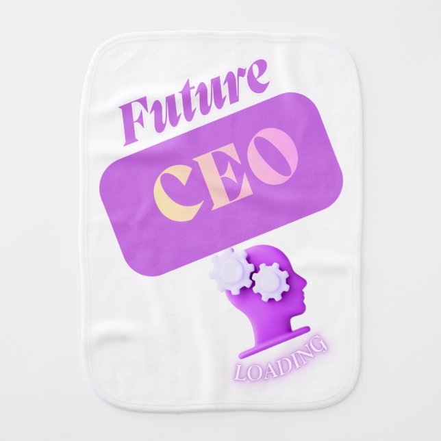 Future CEO LOADING Baby Burp Cloth (Front)