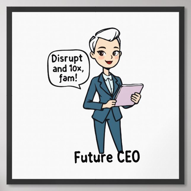 Future CEO Tech Slang Framed Art (Framed Front)