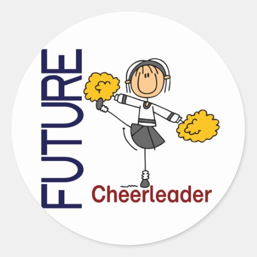Future Cheerleader Stick Figure Classic Round Sticker