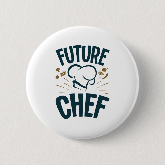 Future Chef Cooking Lover Culinary School Button (Front)