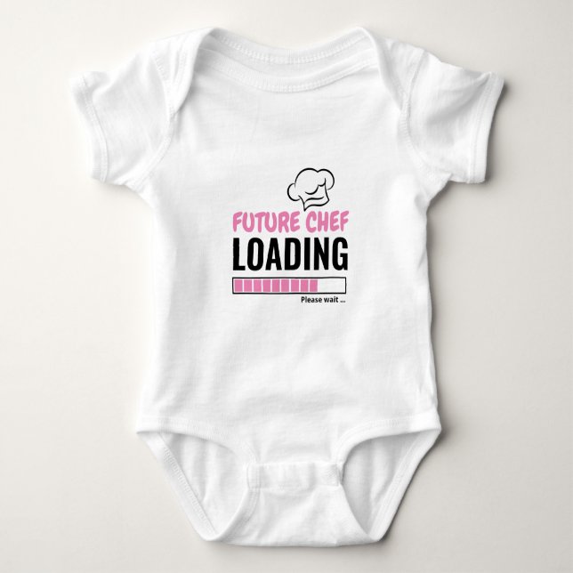 Future Chef Loading Cute Funny Personalized Unisex Baby Bodysuit (Front)