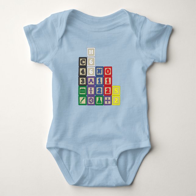 Future Chemist's Blocks Baby Bodysuit (Front)