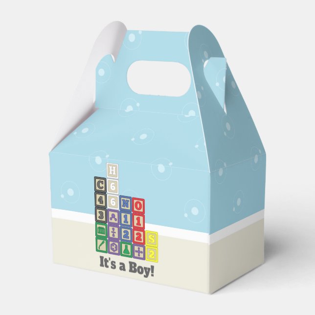Future Chemist's Blocks Baby Shower Favor Box (Back Side)