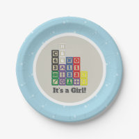 Future Chemist's Blocks Baby Shower Paper Plates