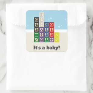 Future Chemist's Blocks Baby Shower Sticker Roll