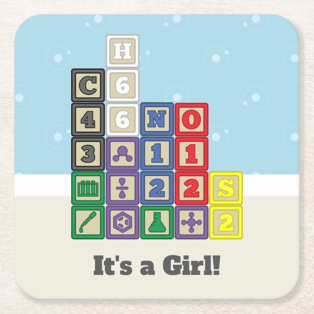 Future Chemist's Blocks Paper Coasters (Front)