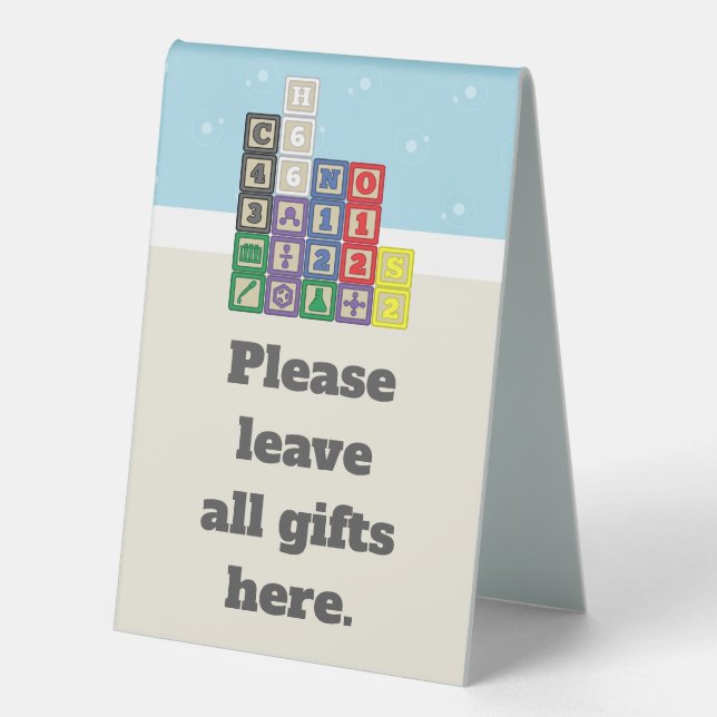 Future Chemist's Blocks Table Tent Sign (Front)