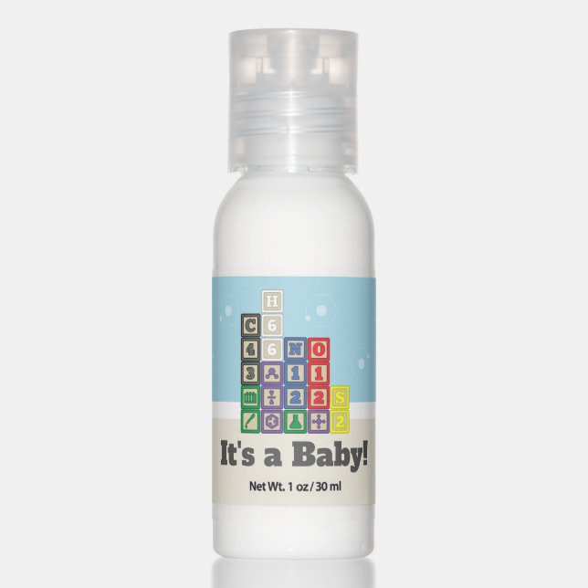 Future Chemist's Blocks Travel Bottle Favors Hand Lotion (Front)