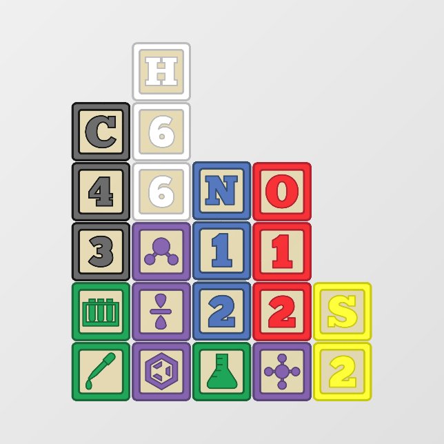 Future Chemist's Blocks Wall Decal (Front)