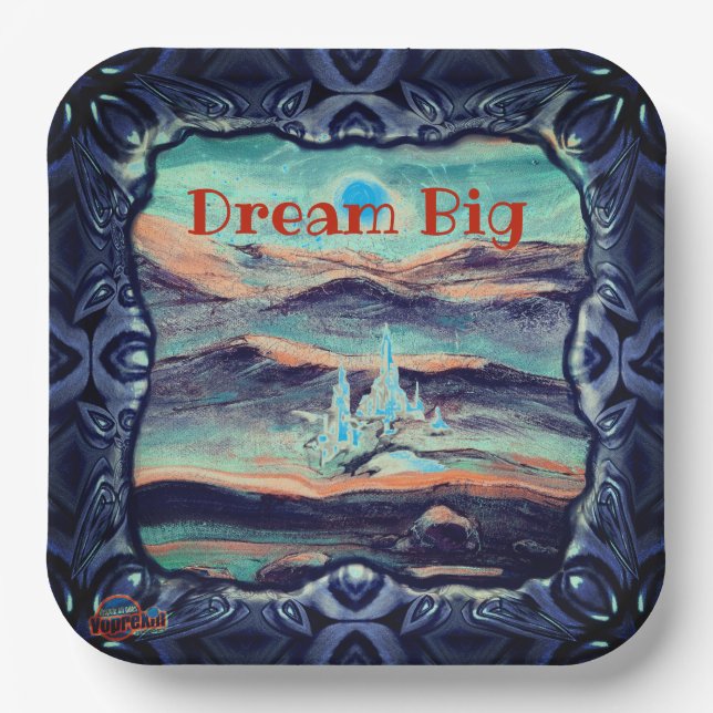 Future City of Light Dream Big Paper Plates (Front)