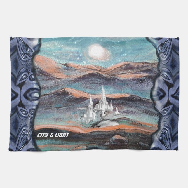 Future City of Light Kitchen Towel (Horizontal)