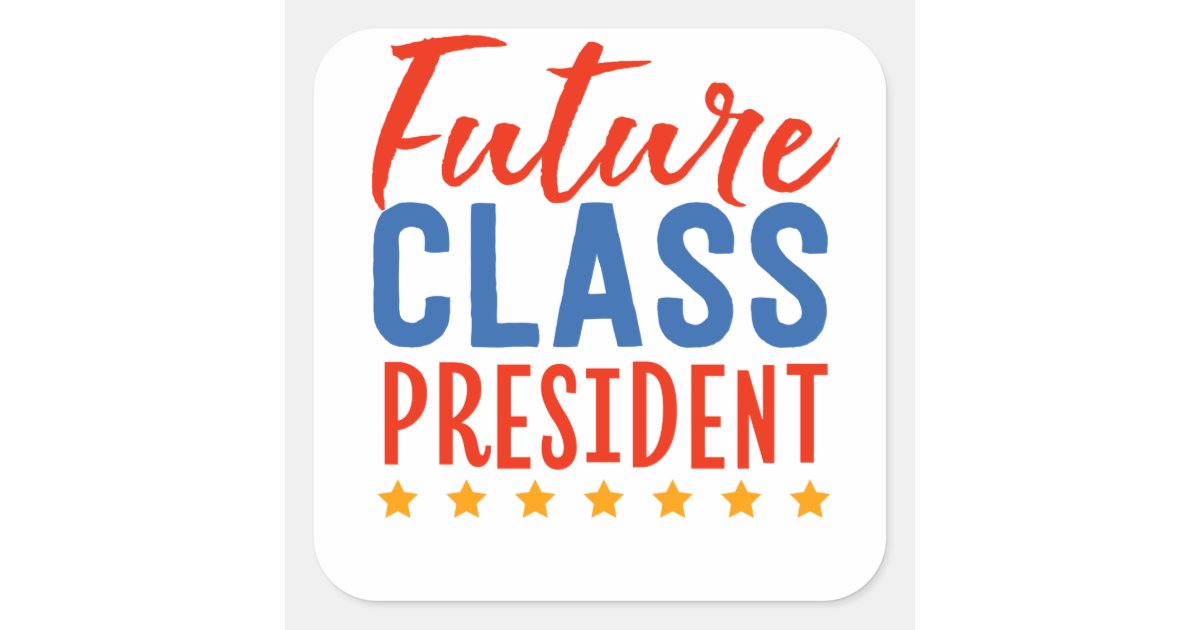 Future Class President School Uniform Running For Square Sticker | Zazzle.com