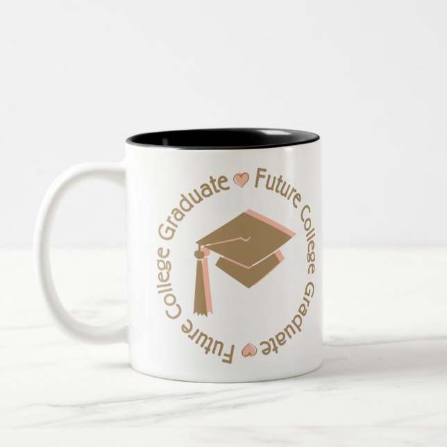 Future College Graduate Girl Two-Tone Coffee Mug (Left)