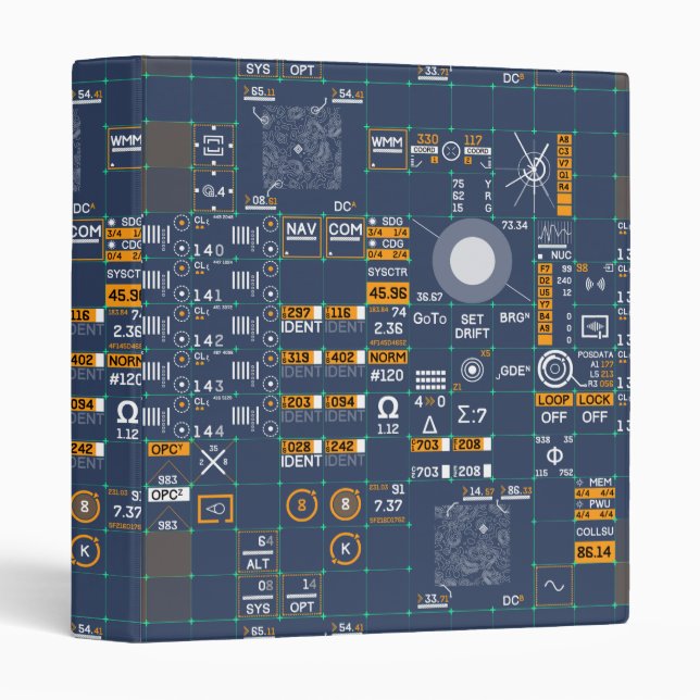 Future Computer User Interface 3 Ring Binder (Front/Spine)