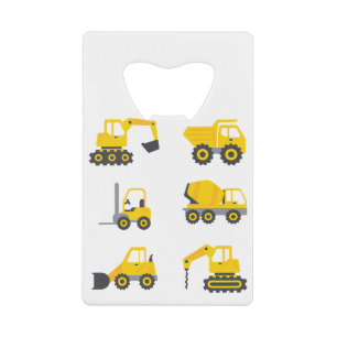 Future Construction Excavator operator Vehicles Credit Card Bottle Opener