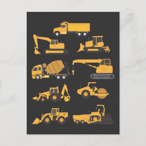 Future Construction Excavator operator Vehicles Postcard