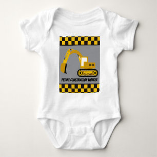 Future construction worker customizable boys baby bodysuit