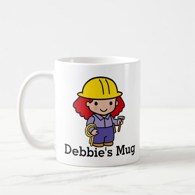 Future Contractor Girl with hammer and rope Coffee Mug (Left)