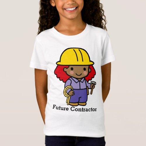 Future Contractor Girl with hammer and rope T_Shirt